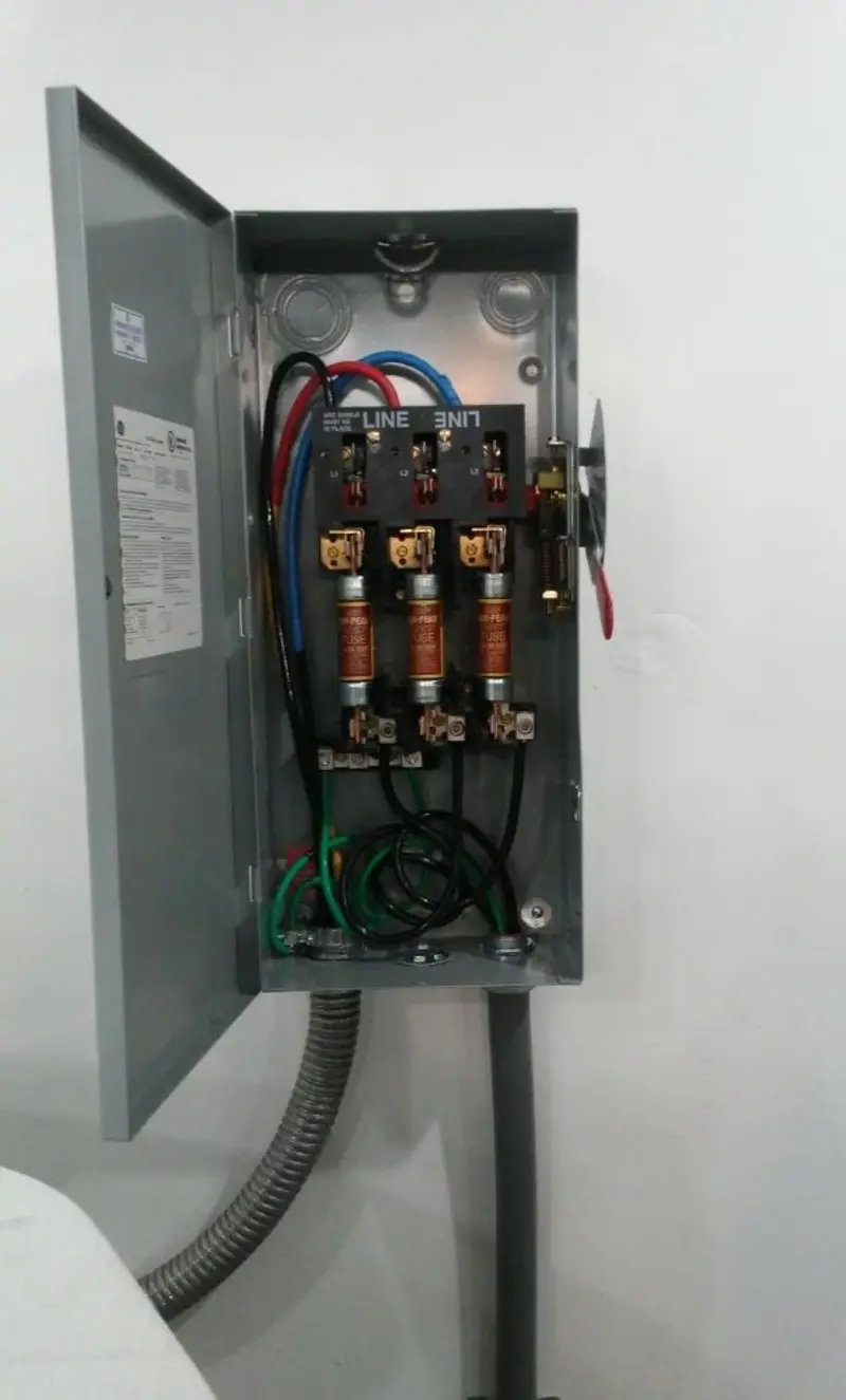 Three-phase disconnect switch installed for Electrical Wiring & Rewiring in Onondaga